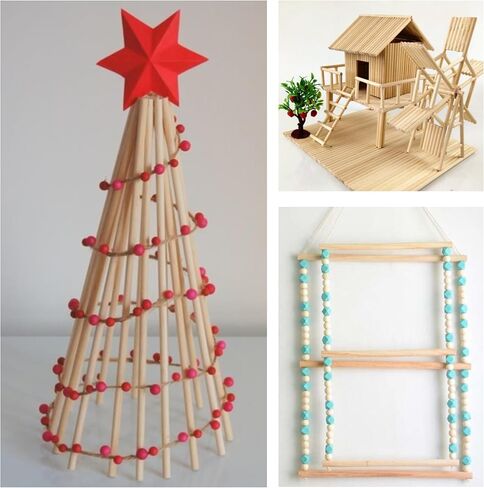 40 قطعة قضيب وتد 12 بوصة المسامير الخشبية 1/4 بوصة العصي الخشبية للحرف اليدوية العصي الخشبية المسامير الخشبية للحرف اليدوية in Kuwait