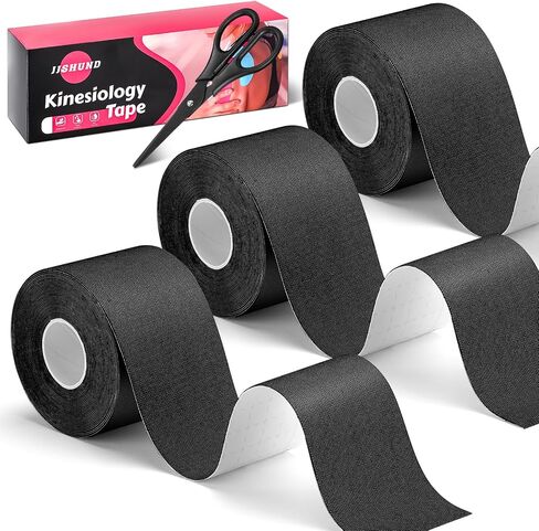 3 Rolls Kinesiology Tape, Athletic Tape Elastic Waterproof Sports Tape 2 Inch x 16 Feet Uncut Body Tape with Scissors for Ankle Wrists Knees Shoulders Muscle in Saudi Arabia