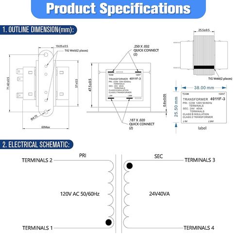 24V Transformer, Primary 208V 240V, Secondary 24V, 0130M00138S 208V 240V to 24V Transformer, HVAC Furnace Transformer with Foot Mount, 40VA Transformers Compatible with Goodman/Amana/Trane in Kuwait