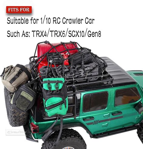RC Crawler Accessories زخرفة محاكاة السقف لـ 1/10 TRX4 TRX6 AXIA1 SCX10 REDCAT ، حقيبة الأمتعة/مطفأة حريق/لوحة أسطوانة/لوحة استرداد/صندوق أدوات/هوائيات ، نمط ب in Saudi Arabia