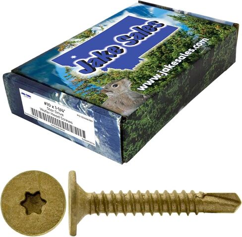 برغي رأس رقاقة الحفر الذاتي #10-16 × 1-1/4 بوصة من الخشب إلى المعدن - برغي TEK ذاتي التنصت T25 Star/TORX Drive (1 رطل - 139 تقريبًا عدد البراغي) in Kuwait