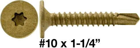 برغي رأس رقاقة الحفر الذاتي #10-16 × 1-1/4 بوصة من الخشب إلى المعدن - برغي TEK ذاتي التنصت T25 Star/TORX Drive (1 رطل - 139 تقريبًا عدد البراغي) in Kuwait