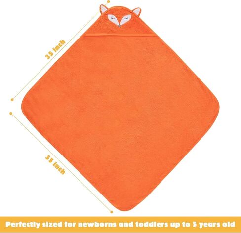 Touchat Hooded Baby Towels, Soft and Hypoallergenic Baby Bath Towels with Hood for Toddler Infant Newborn, Large and Absorbent Toddler Towels for Baby Boy Girl (Puppy, 35.1''x35.1'') in Kuwait