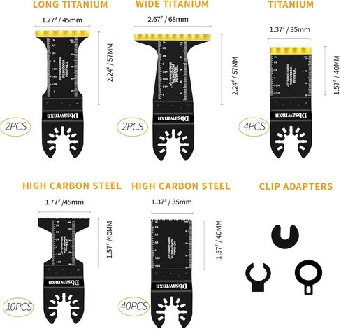 12pcs Titanium Folding Tool Rades Cutting Metal ، شفرات متعددة الأدوات للمعادن/الخشب/البلاستيك/دريوال شفرات المنشار المتوافقة مع Dewalt Milwaukee Makita Royobi Rockwell in Kuwait