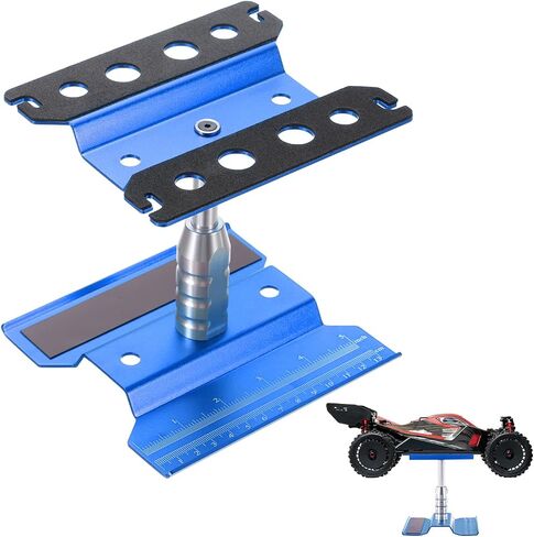 Meccanixity 1 مجموعة RC Car Work Stand Lift Lower Aluminium Repair Strestation 360 درجة التناوب مع صينية برغي أسود لـ 1/8 1/10 1/16 RC Car Carmer Truck Morning (Black) in Kuwait