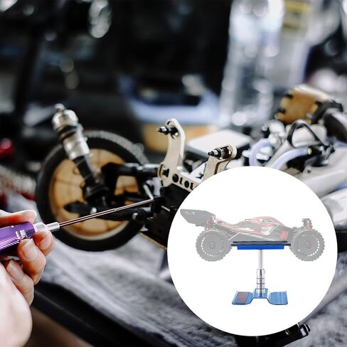 Meccanixity 1 مجموعة RC Car Work Stand Lift Lower Aluminium Repair Strestation 360 درجة التناوب مع صينية برغي أسود لـ 1/8 1/10 1/16 RC Car Carmer Truck Morning (Black) in Kuwait