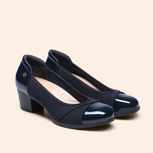 DREAM PAIRS Women's Pumps Low Chunky Arch Support Heels | Bunion-friendly with 3D cushioned insole and flexible anti-slip sole for all-day comfort, suitable for work and daily in Kuwait