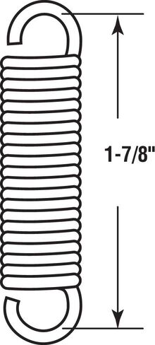 Prime-Line SP 9602 Extension Spring, Spring Steel Construction, Nickel-Plated Finish, 0.047 GA x 7/16 in. x 1-1/2 in., Closed Single Loop (2 Pack) in Saudi Arabia