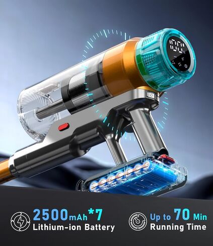Cordless Vacuum Cleaner 600W 55Kpa Stick Vacuum,Up to 55Mins, Vacuum Cleaners for Home Rechargeable Wall Mount OLED Color Screen Anti-tangled Vacuum for Car,Hardwood Floor,Carpets,Pet Hair EHBL in Saudi Arabia