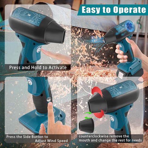 Mini Jet Dry Blower Turbo Fan for Milwaukee 18V M18 Battery, 130000RPM Adjustable Wind Speed Cordless Portable Handheld Blowers for Car, Leaf Blower, Cleaning, Camping (Battery not Included) in Saudi Arabia