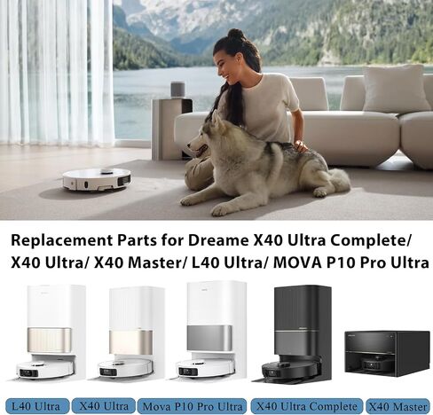 Accessories for Dreame L10s Pro Ultra Heat/ X30 Ultra, Replacement Parts for Dreame L10s Ultra Gen 2 with 1 Main Brush, 4 Dust Bags, 6 Mop Pads, 4 HEPA Filter, 4 Side Brushes in Saudi Arabia