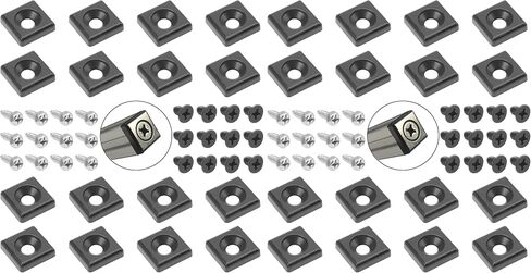 12Pcs Zinc Alloy 2020 Series European Standard Aluminum Profile End Cap T-Slot Aluminum Profile Accessories Black in Saudi Arabia
