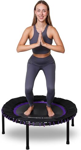 ترامبولين Leaps and ReBounds للبالغين والأطفال - Rebounder مع مقاطع فيديو للتمرين عبر الإنترنت - للألعاب الخارجية واللياقة البدنية والأنشطة الترفيهية - معدات تمارين القلب الآمنة والهادئة والمتينة in Kuwait