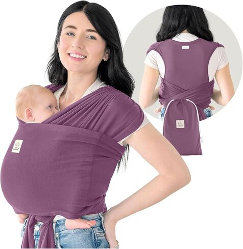 KeaBabies Baby Wrap Carrier Ring Sling, D-Lite Baby Carrier (Trendy Black) | Easy to Wear, Adjustable Baby Carrier Newborn to Toddler, Infant Carrying Shirt, Hands Free Bonding, Breathable Fabric Wrap in Kuwait