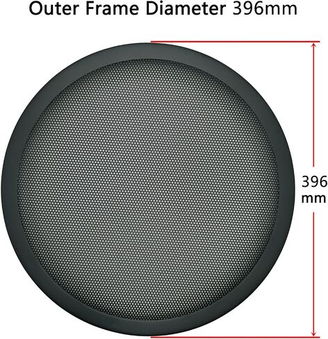 12" Speaker Grill Covers, Car Speaker Subwoofer Guard Protector, Metal Frame with Metal Mesh, Black - 1Pc in Saudi Arabia