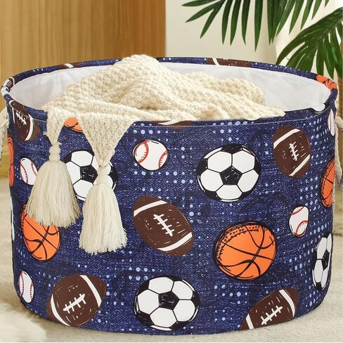 Highland Cow Nursery Baskets Large Size Western Laundry Basket with Cotton Rope Handles Cowboy Nursery Decor Hamper For Toys Cloths Baby Stuff (Cow skin) in Kuwait