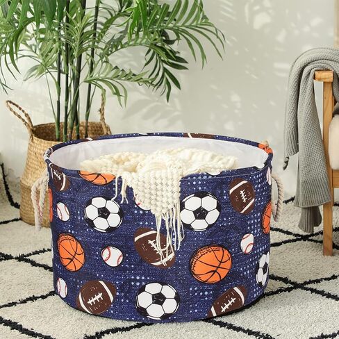 Highland Cow Nursery Baskets Large Size Western Laundry Basket with Cotton Rope Handles Cowboy Nursery Decor Hamper For Toys Cloths Baby Stuff (Cow skin) in Kuwait