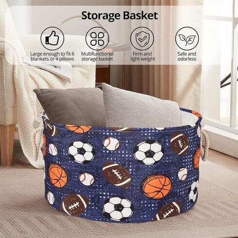 Highland Cow Nursery Baskets Large Size Western Laundry Basket with Cotton Rope Handles Cowboy Nursery Decor Hamper For Toys Cloths Baby Stuff (Cow skin) in Kuwait