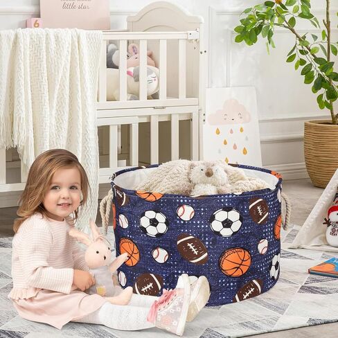 Highland Cow Nursery Baskets Large Size Western Laundry Basket with Cotton Rope Handles Cowboy Nursery Decor Hamper For Toys Cloths Baby Stuff (Cow skin) in Kuwait