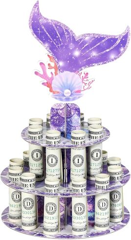 Birthday Cash Cake for Birthday Gifts, Money Holder Stand Ideas for Give Cash Gift, Surprise Personalized Money Box with 0-9stickers Variable Age for Her Him Birthdays Party Decorations in Kuwait