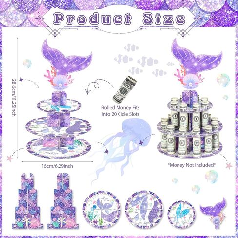 Birthday Cash Cake for Birthday Gifts, Money Holder Stand Ideas for Give Cash Gift, Surprise Personalized Money Box with 0-9stickers Variable Age for Her Him Birthdays Party Decorations in Kuwait