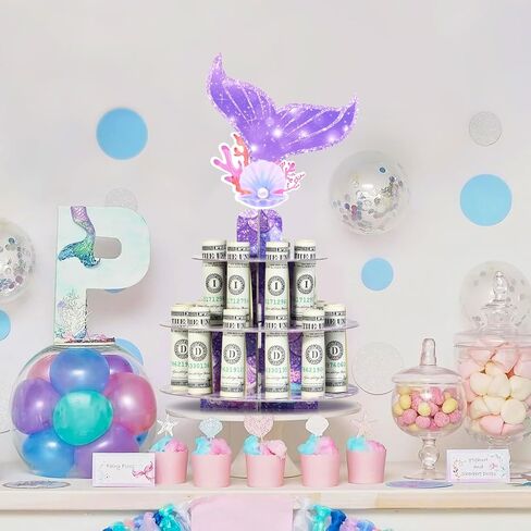 Birthday Cash Cake for Birthday Gifts, Money Holder Stand Ideas for Give Cash Gift, Surprise Personalized Money Box with 0-9stickers Variable Age for Her Him Birthdays Party Decorations in Kuwait