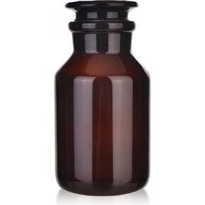 Glass Bottle,Lab Wide Mouth Reagent Bottle,Amber Glass Reagent Bottle,250ml Borosilicate Glass Bottle With Glass Ground Stopper (250ML) in Kuwait
