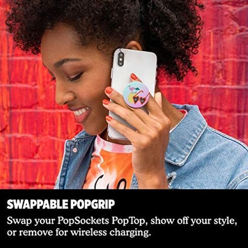 PopSockets PopGrip - توسيع الحامل والقبضة مع جزء علوي قابل للتبديل للهواتف الذكية والأجهزة اللوحية - Black Ice in Saudi Arabia