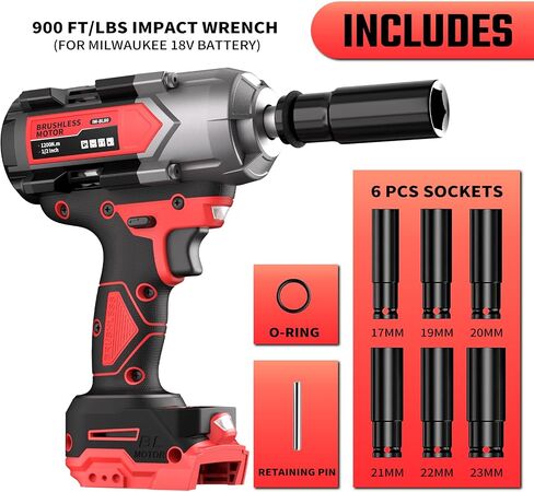 1200N.M تأثير تأثير لبطارية DeWalt 20V (بدون بطارية) ، 20 فولت 1/2 "مسدس التأثير اللاسلكي ، سائق التأثير الكهربائي 900 رطل مع التحكم في 3 سرعات ، مآخذ تأثير 6 أجهزة. in Kuwait