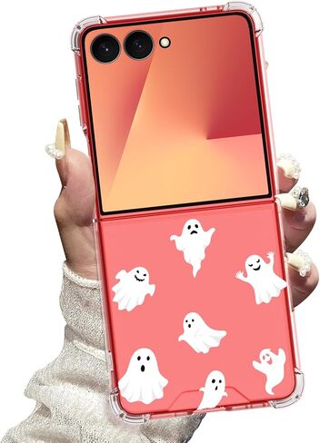 حافظة شفافة لهاتف سامسونج جالاكسي Z فليب 6، حافظة Z فليب 6، حافظة لطيفة على شكل الفهد مطبوعة للنساء والفتيات، حافظة هاتف شفافة نحيفة من مادة TPU مضادة للصدمات لهاتف جالاكسي Z فليب 6، ليوبارد in Kuwait