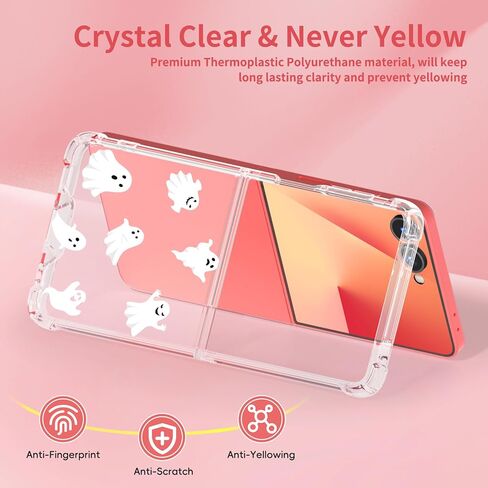 حافظة شفافة لهاتف سامسونج جالاكسي Z فليب 6، حافظة Z فليب 6، حافظة لطيفة على شكل الفهد مطبوعة للنساء والفتيات، حافظة هاتف شفافة نحيفة من مادة TPU مضادة للصدمات لهاتف جالاكسي Z فليب 6، ليوبارد in Kuwait