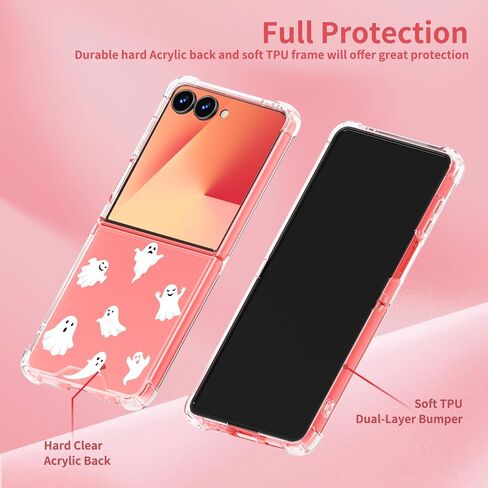 حافظة شفافة لهاتف سامسونج جالاكسي Z فليب 6، حافظة Z فليب 6، حافظة لطيفة على شكل الفهد مطبوعة للنساء والفتيات، حافظة هاتف شفافة نحيفة من مادة TPU مضادة للصدمات لهاتف جالاكسي Z فليب 6، ليوبارد in Kuwait