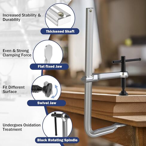 Bar Clamps 4-Pack, 12-Inch Light-duty Drop Forged Steel F Clamps (450 lbs) for Welding and Woodworking in Saudi Arabia