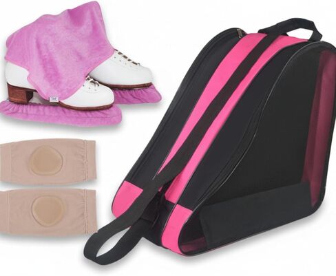 4 Pcs Skating Bag Set Ice Skate Blade Covers Towel Ankle Bone Protection for Boots Skate Large Skate Bag Quad Skates Inline Skate and Most Roller Skate Accessories in Saudi Arabia