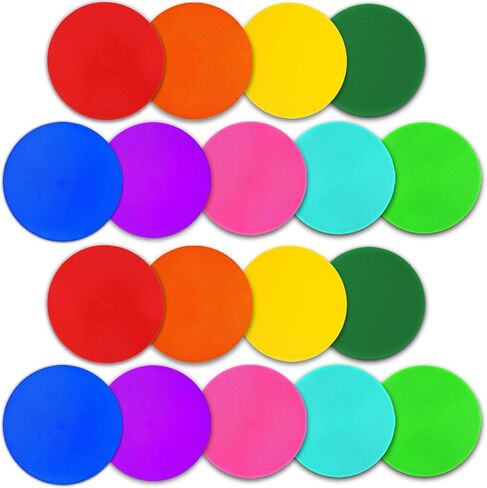 Poly Spot Markers 10 inch 12 Pcs Non-Slip Rubber Agility Training Markers Floor Dots Flat Field Cones for Football, Soccer, Basketball, School Exercise Drills, Dance Practice in Saudi Arabia