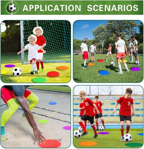 Poly Spot Markers 10 inch 12 Pcs Non-Slip Rubber Agility Training Markers Floor Dots Flat Field Cones for Football, Soccer, Basketball, School Exercise Drills, Dance Practice in Saudi Arabia