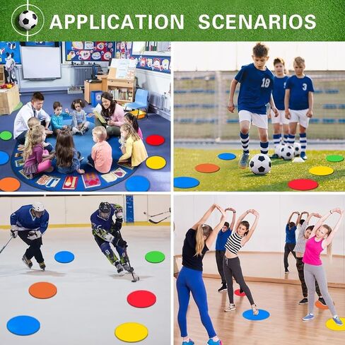 Poly Spot Markers 10 inch 12 Pcs Non-Slip Rubber Agility Training Markers Floor Dots Flat Field Cones for Football, Soccer, Basketball, School Exercise Drills, Dance Practice in Saudi Arabia