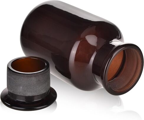 Glass Bottle,Lab Wide Mouth Reagent Bottle,Amber Glass Reagent Bottle,250ml Borosilicate Glass Bottle With Glass Ground Stopper (250ML) in Kuwait