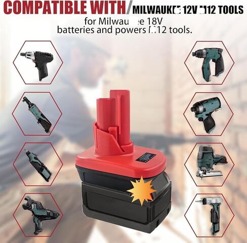 DM20M12 Adapter for Milwaukee M12 12V Power Tools, Battery Adapter Convert for Dewalt 20V & for Milwaukee 18V Li-ion Battery to for Milwaukee M12 12V Power Tools in Kuwait