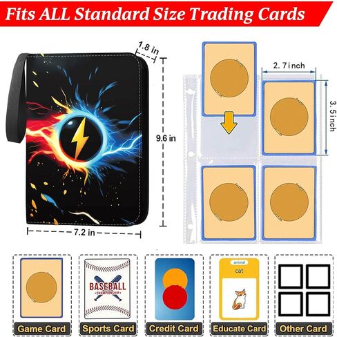 Card Card Card Binder 4-Pocket ، 400 Slots Toping Slots Collabible Card Abran in Saudi Arabia