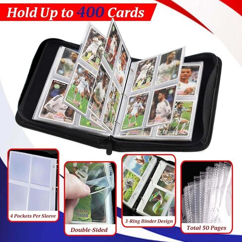 Card Card Card Binder 4-Pocket ، 400 Slots Toping Slots Collabible Card Abran in Saudi Arabia
