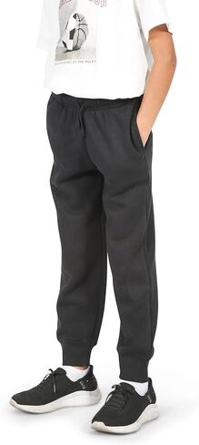 EVERYDAY KIDS Girls’ Navy Blue Cotton Fleece Sweatpants; Girls’ Activewear Jogger Pants - Soft and Breathable Cotton/Poly Blend (18/20, Navy) in Kuwait