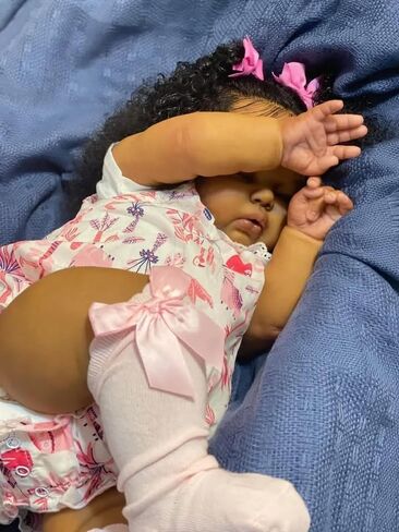 Angelbaby 24 Inch Real Life Black Girl Reborn Baby Dolls Big African American Reborn Toddler Doll Soft Silicone Weighted Sleeping Realistic Newborn Doll with Brown Skin Handmade Lifelike Babies Toys in Kuwait