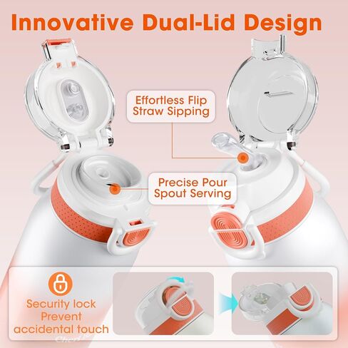 CheriBaby Portable Bottle Warmer for Travel – Dual Heating Modes for Breast Milk & Water, Portable Milk Warmer On-The-Go, Extra Straw Lid, Super Fast Charging, Long Battery Life, 12 Ounces in Kuwait