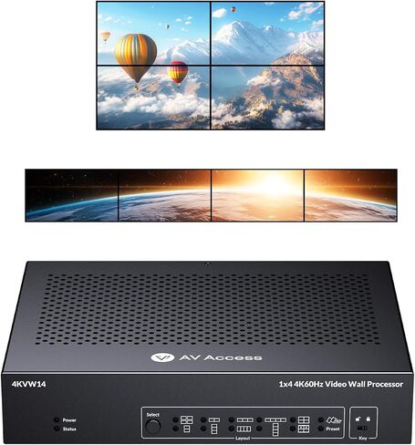 AV Access HDMI 2.0 Switch 4 in 1 Out UHD 4K@60 هرتز و1080p@120 هرتز، HDR10 Dobly Vision و3D، 18 جيجابت في الثانية بدون زمن الوصول، HDCP 2.2، التوصيل والتشغيل، جهاز تحكم عن بعد بالأشعة تحت الحمراء/مقبس/مفتاح زر، رقمي DTS-HD TrueHD صوتي in Kuwait