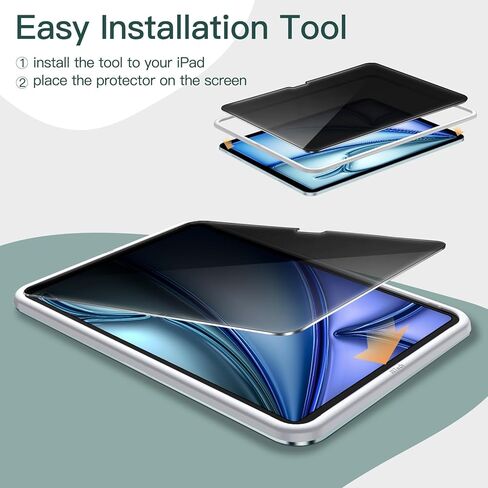 واقي شاشة الخصوصية JETech لجهاز iPad Pro 13 بوصة M4 (2024) مع أداة تثبيت سهلة، طبقة زجاجية مقواة مضادة للتجسس، عبوة واحدة in Saudi Arabia