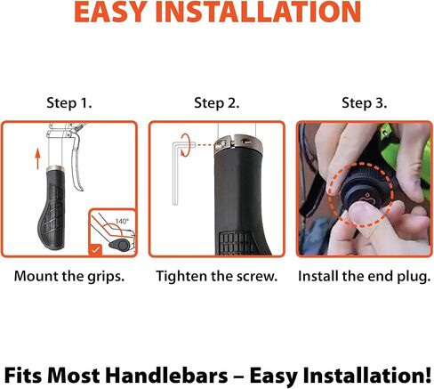 Skwiki Ergonomic Bicycle Handlebar Grips, Anti-Slip, Comfortable and Durable, Advanced Hand Support, Release Wrist Fatigue. for MTB, Commute, City Bikes, Trek and Cruise Bikes. in Saudi Arabia