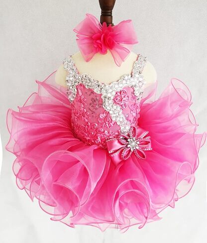 Jenniferwu Infant Toddler Baby Newborn Little Girl's Pageant Party Birthday Dress Beaded Dress in Saudi Arabia