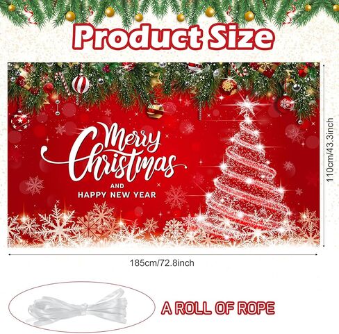 Christmas Backdrop Merry Christmas Party Decoration Christmas Photo Banner Signs Xmas Photography Background Photo Props for Winter New Year Xmas Eve Family Party Decoration Supplies (Snowflake) in Kuwait