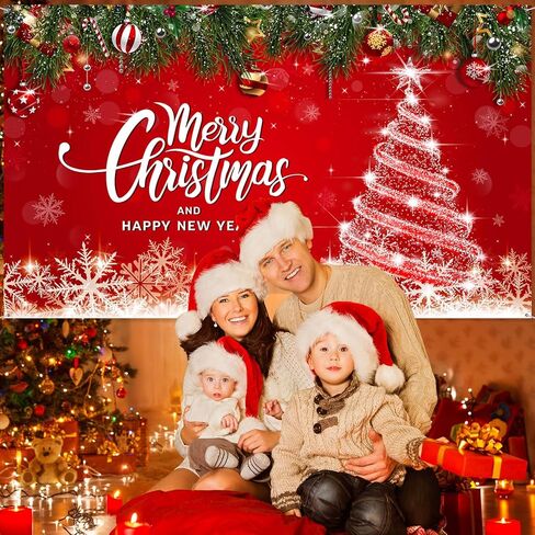 Christmas Backdrop Merry Christmas Party Decoration Christmas Photo Banner Signs Xmas Photography Background Photo Props for Winter New Year Xmas Eve Family Party Decoration Supplies (Snowflake) in Kuwait